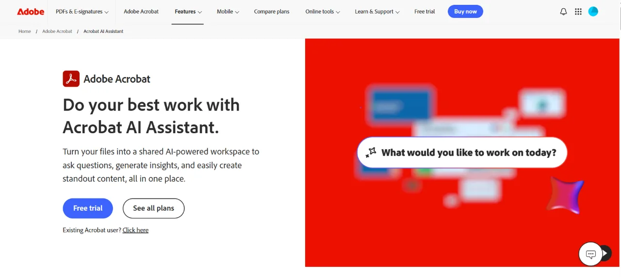 Adobe Acrobat AI Assistant ekran görüntüsü