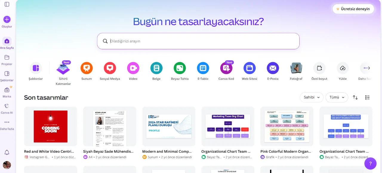 Canva AI ekran görüntüsü