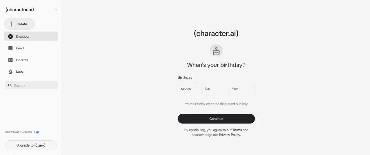 Character.AI ekran görüntüsü