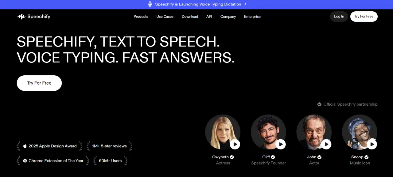 Speechify ekran görüntüsü