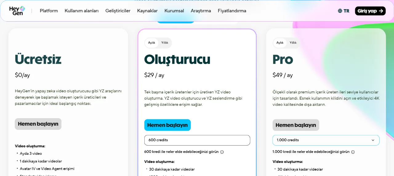 HeyGen ekran görüntüsü