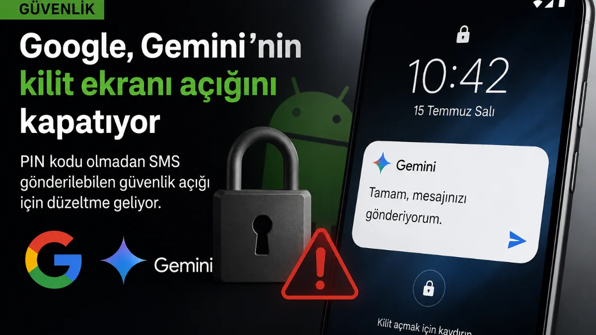 Google, Gemini'nin Kilit Ekranı Açığını Kapatıyor: PIN Girmeden SMS Gönderilebiliyor
