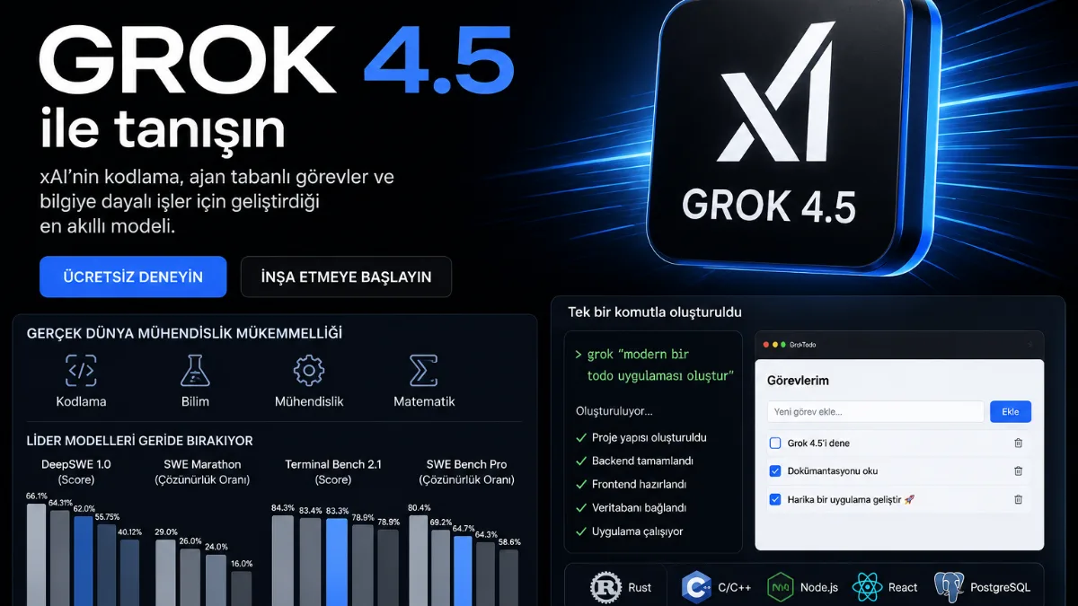 xAI, Grok 4.5'i Tanıttı: Kodlama ve Mühendislik Odaklı En Güçlü Grok Modeli